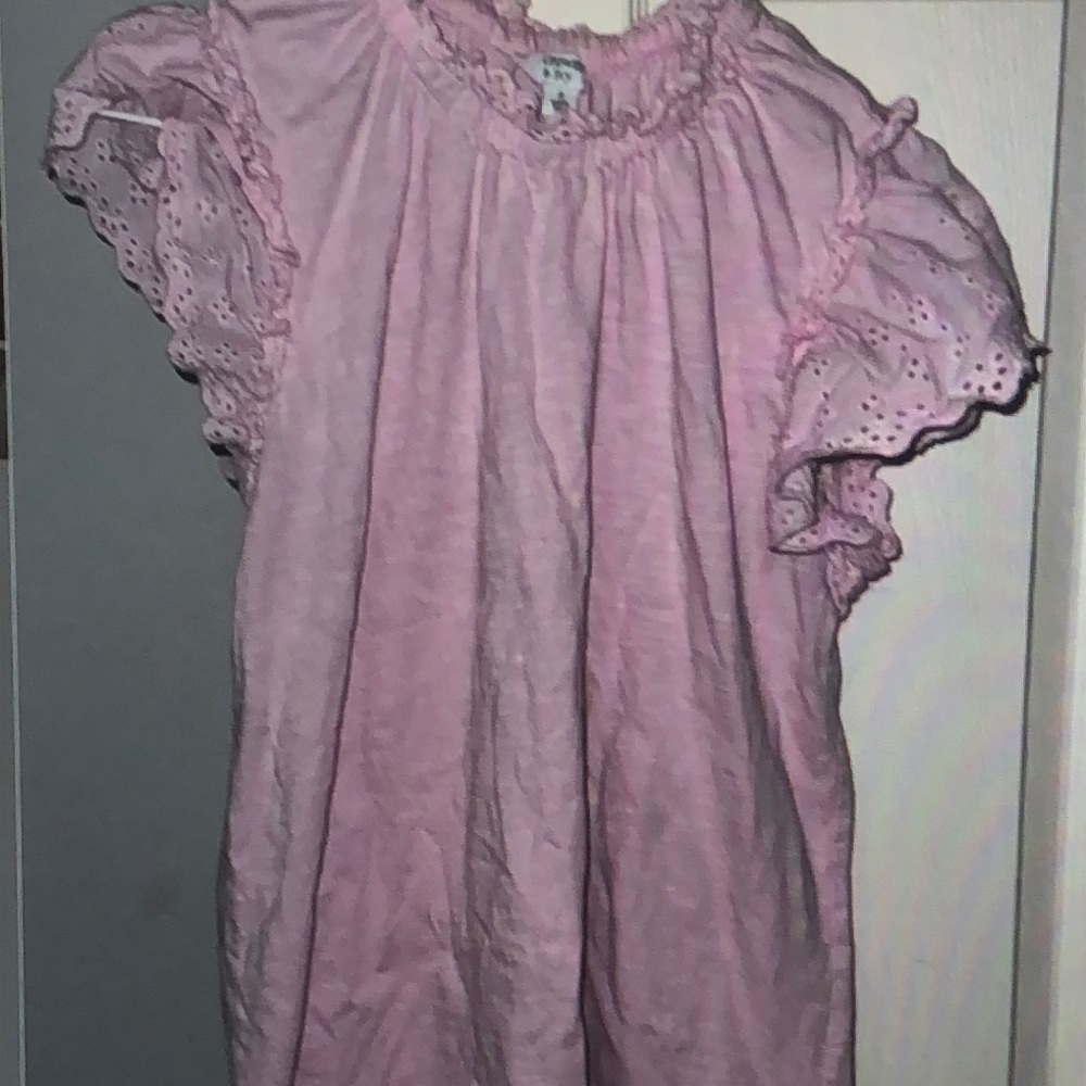 Pink Ruffled Sleeve Crown and Ivy Top